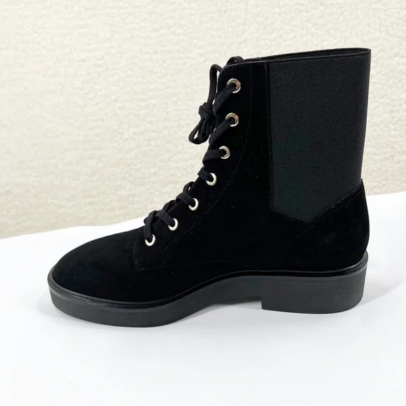 Stuart weitzman black Henley Suede Combat Boot Size 8 New - Picture 5 of 9